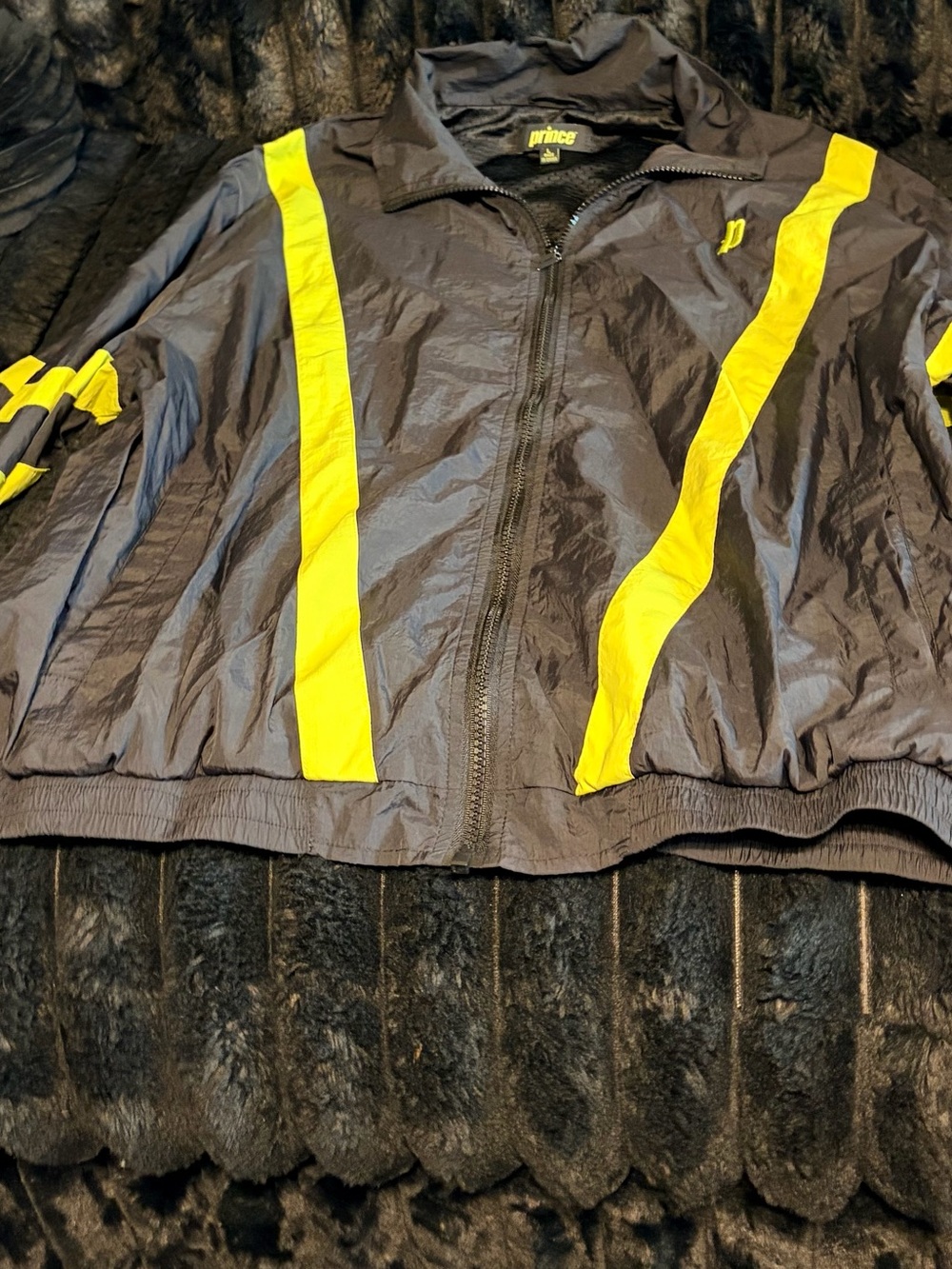 Prince Black Jacket with Yellow Stripe Accents